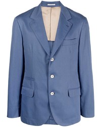 Мужской синий хлопковый пиджак от Brunello Cucinelli