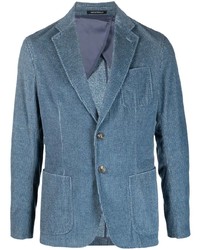 Мужской синий хлопковый пиджак от Emporio Armani