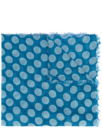 Женский синий шарф в горошек от Faliero Sarti