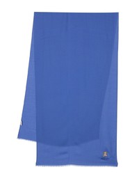 Мужской синий шарф с вышивкой от Moschino