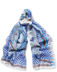 Мужской синий шарф от Etro