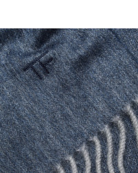 Мужской синий шарф от Tom Ford