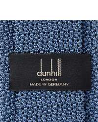 Мужской синий шелковый вязаный галстук от Dunhill