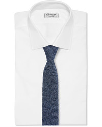 Мужской синий шелковый вязаный галстук от Ermenegildo Zegna