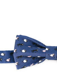 Мужской синий шелковый галстук-бабочка с принтом от fe-fe