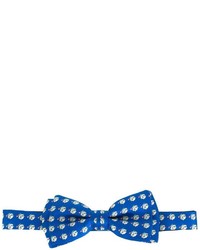 Мужской синий шелковый галстук-бабочка с принтом от Salvatore Ferragamo