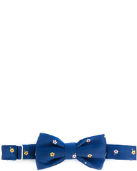 Мужской синий шелковый галстук-бабочка с цветочным принтом от fe-fe