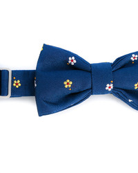 Мужской синий шелковый галстук-бабочка с цветочным принтом от fe-fe