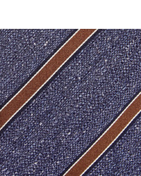 Мужской синий шелковый галстук в вертикальную полоску от Canali