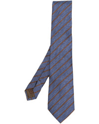 Мужской синий шелковый галстук в вертикальную полоску от Church's