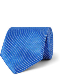 Мужской синий шелковый галстук в горизонтальную полоску от Charvet