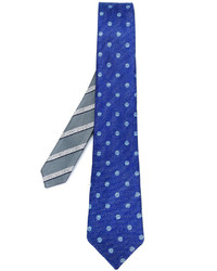 Мужской синий шелковый галстук в горошек от Canali