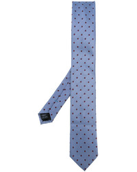 Мужской синий шелковый галстук в горошек от Dolce & Gabbana