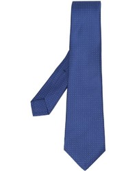 Мужской синий шелковый галстук в горошек от Kiton