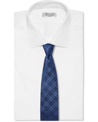 Мужской синий шелковый галстук в клетку от Charvet