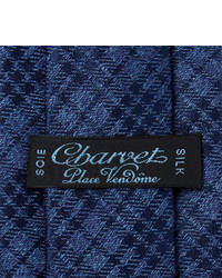 Мужской синий шелковый галстук в клетку от Charvet