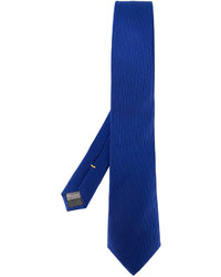 Мужской синий шелковый галстук с вышивкой от Canali
