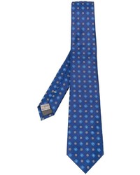 Мужской синий шелковый галстук с вышивкой от Canali