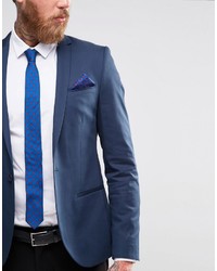 Мужской синий шелковый галстук с "огурцами" от Asos