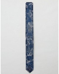 Мужской синий шелковый галстук с "огурцами" от Asos