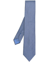 Мужской синий шелковый галстук с принтом от Brioni