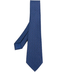 Мужской синий шелковый галстук с принтом от Bulgari