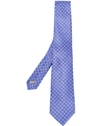 Мужской синий шелковый галстук с принтом от Canali