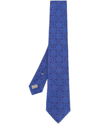 Мужской синий шелковый галстук с принтом от Canali