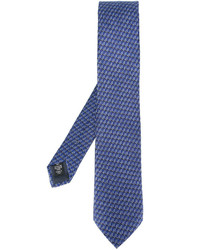 Мужской синий шелковый галстук с принтом от Ermenegildo Zegna