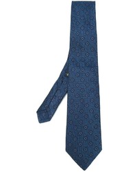 Мужской синий шелковый галстук с принтом от Etro