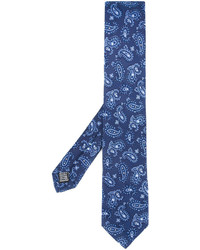 Мужской синий шелковый галстук с принтом от fe-fe