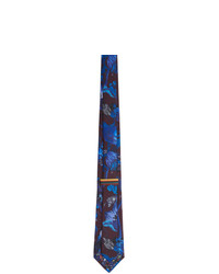 Мужской синий шелковый галстук с принтом от Paul Smith