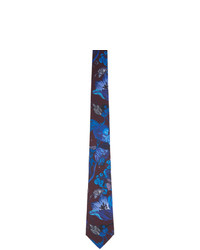 Мужской синий шелковый галстук с принтом от Paul Smith
