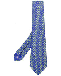 Мужской синий шелковый галстук от Bulgari