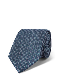 Мужской синий шелковый галстук от Gucci