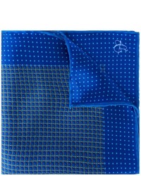 Синий шелковый нагрудный платок с принтом от Canali