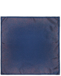 Синий шелковый нагрудный платок