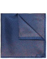 Синий шелковый нагрудный платок