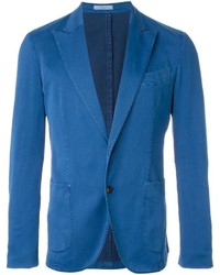 Мужской синий шелковый пиджак от Boglioli