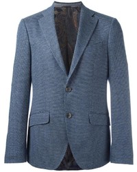 Мужской синий шелковый пиджак от Etro