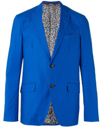 Мужской синий шелковый пиджак от Etro