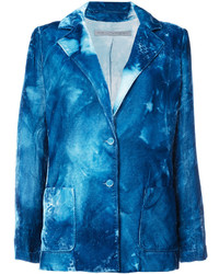 Женский синий шелковый пиджак от Raquel Allegra