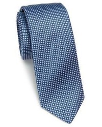Синий шелковый плетеный галстук