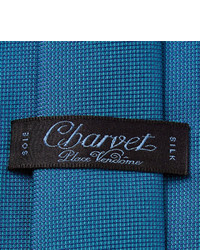 Мужской синий шелковый плетеный галстук от Charvet
