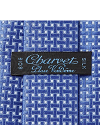 Мужской синий шелковый плетеный галстук от Charvet