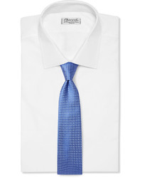 Мужской синий шелковый плетеный галстук от Charvet