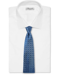 Мужской синий шелковый плетеный галстук от Charvet