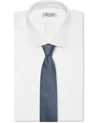 Мужской синий шелковый плетеный галстук от Brioni