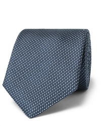 Мужской синий шелковый плетеный галстук от Brioni