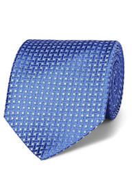 Мужской синий шелковый плетеный галстук от Charvet
